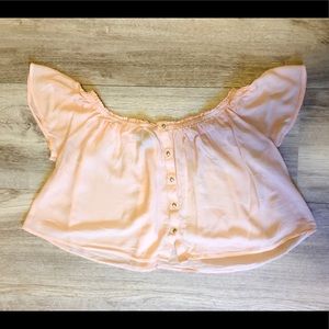 Pink Off Shoulder Crop Top